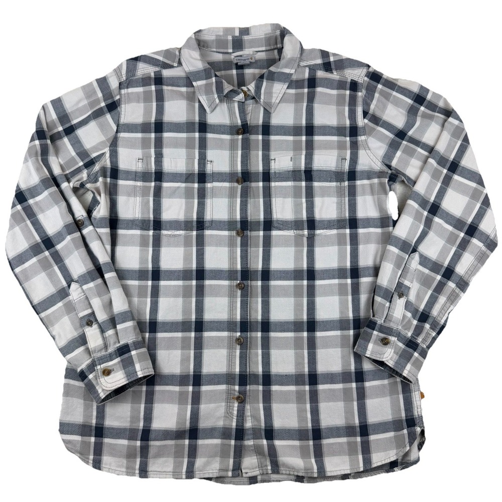 Carhartt Women's‎ Flannel Button Up Shirt Plaid Long Sleeve  Size L (12/14)